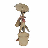 Standing Duck w Umbrella + Pot Planter 46cm - Side View