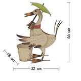 Standing Duck w Umbrella + Pot Planter 46cm - 45-Degree Angle