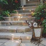 Arty Owl w Galvanised Pot Planter 23cm - Front View