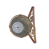 Arty Owl w Galvanised Pot Planter 23cm - Top-Down View