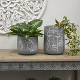 Potted Hanging Artificial Verigated Weeper 72cm - Side View