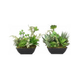 Set 2 Asst Potted Artificial Succulents 19cm