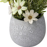 Artificial Lavender & Daisy Bunch in Grey Pot 22cm - Front View
