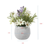 Artificial Lavender & Daisy Bunch in Grey Pot 22cm - Side View