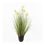 Potted Artificial Grassy Spring Wildflower 85cm - Front View