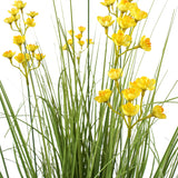 Potted Artificial Grassy Spring Wildflower 85cm - Top-Down View