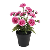 Potted Artifical Pink 'Mum' Chrysanthemum 27cm