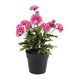 Potted Artifical Pink 'Mum' Chrysanthemum 27cm - Top-Down View