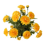 Potted Artificial Yellow Mum 27cm - Top-Down View