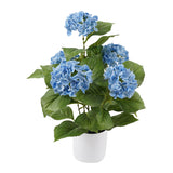 Potted Artificial Blue Hydrangea 50cm - Top-Down View