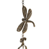 Hanging Cast-Iron Dragonfly Chimes w Bell 73cm - Front View