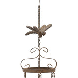 Hanging Cast Iron Dragonflies Chime w Bell 76cm - Front View