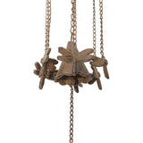 Hanging Cast Iron Dragonflies Chime w Bell 76cm - Side View