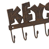 Cast Iron Trendy Wall Hanging Key Hooks 17cm - Side View