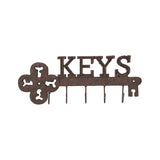Cast Iron Trendy Wall Hanging Key w 5 Hooks 31cm - Front View