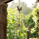 Hanging Chicken Windchime + Cast Iron Bell 78cm - Front View