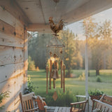 Hanging Chicken Windchime + Cast Iron Bell 78cm - Side View
