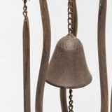 Hanging Chicken Windchime + Cast Iron Bell 78cm - Top-Down View
