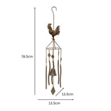 Hanging Chicken Windchime + Cast Iron Bell 78cm - 45-Degree Angle