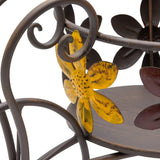 Antique Wheelbarrow w Flower Design Pot Planter 41cm - Top-Down View