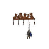 Cute Dogs 5 Hooks Wall Hanging 22cm - Side View