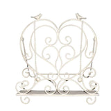 Heart Shape Recipe / Book Stand w Birds 35cm - Side View