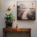 Farm Scene Pressed Metal Textured Wall Art 45cm