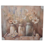 Flower Jars Scene On Canvas Textured Oil Painting Wall Art 94cm - Front View