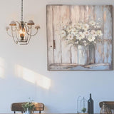 White Flowers Scene On Canvas Oil Painting Wall Art 56cm - Front View