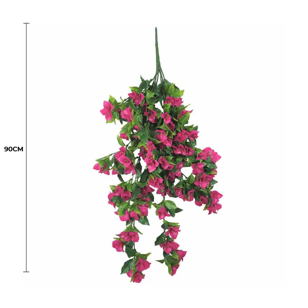 Hanging Artificial Bougainvillea Plant (Pink / Lilac) UV Resistant 90cm