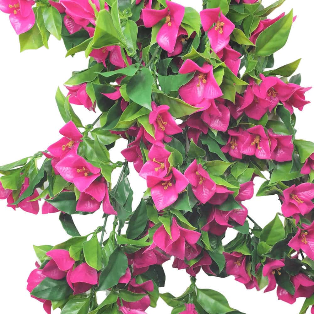 Hanging Artificial Bougainvillea Plant (Pink / Lilac) UV Resistant 90cm