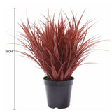 Artificial Ornamental Potted Dense Burgundy Grass UV Resistant 38cm - Front View