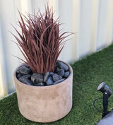 Artificial Ornamental Potted Dense Burgundy Grass UV Resistant 38cm - Top-Down View