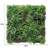 Luxury Country Fern Recycled Vertical Garden / Green Wall UV Resistant 100cm X 100cm - Front View
