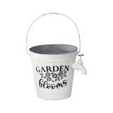 Country Garden Bucket Planter w Decorative Tap 27cm - Front View