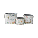 Set 3 Planter Storage Buckets 30cm - Front View