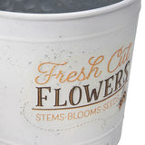 Set 2 Flowers Bucket Planters 32cm - Front View