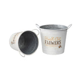 Set 2 Flowers Bucket Planters 32cm - Side View