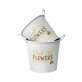Set 2 Flowers Bucket Planters 32cm - Top-Down View