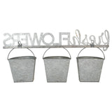 Three Bucket 'Fresh Flowers' Wall Planter 51x26cm - Front View