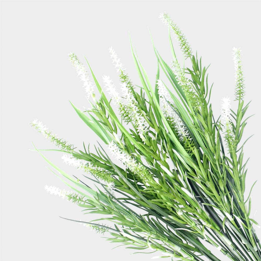 Long Artificial Lavender Stem (White) 50cm UV Resistant
