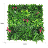 Flowering Lilac Vertical Garden / Green Wall UV Resistant 100cm X 100cm Panel - Front View
