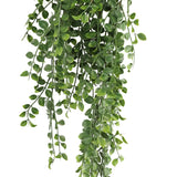 Artificial Hanging Dark Green Hanging Pearls Garland Bush UV Resistant and Fire Rated 20cm x 79cm - Side View