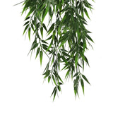 Artificial Hanging Dark Green Hanging Bamboo Leaf Garland Bush UV Resistant and Fire Rated 17cm x 76cm - Top-Down View