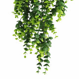 Artificial Dense Hanging Lush Green Eucalyptus Garland Bush UV Resistant and Fire Rated 18cm x 77cm - Side View