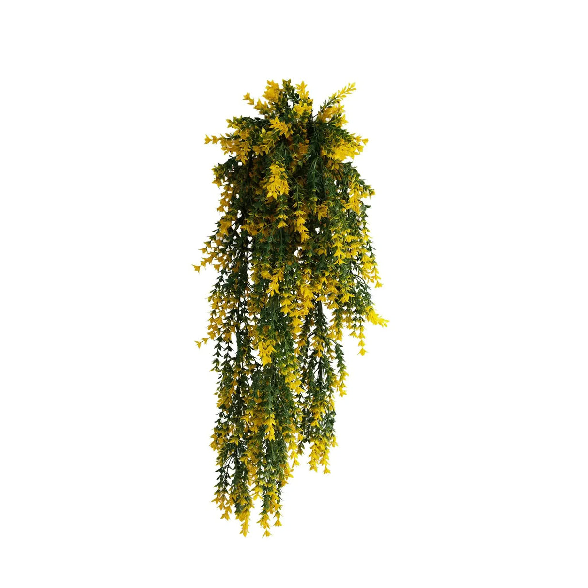 Artificial Hanging Yellow and Green Willow Leaf Garland Bush UV Resistant and Fire Rated 20cm x 76cm