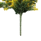 Artificial Hanging Yellow and Green Willow Leaf Garland Bush UV Resistant and Fire Rated 20cm x 76cm - Top-Down View