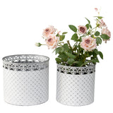 Set 2 French Country Round Planter / Storage 32cm