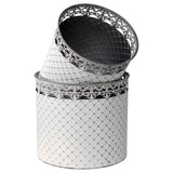 Set 2 French Country Round Planter / Storage 32cm - Top-Down View