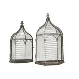 Set 2 Nested Wall Hanging Plant Cages 46cm. 36cm - Front View